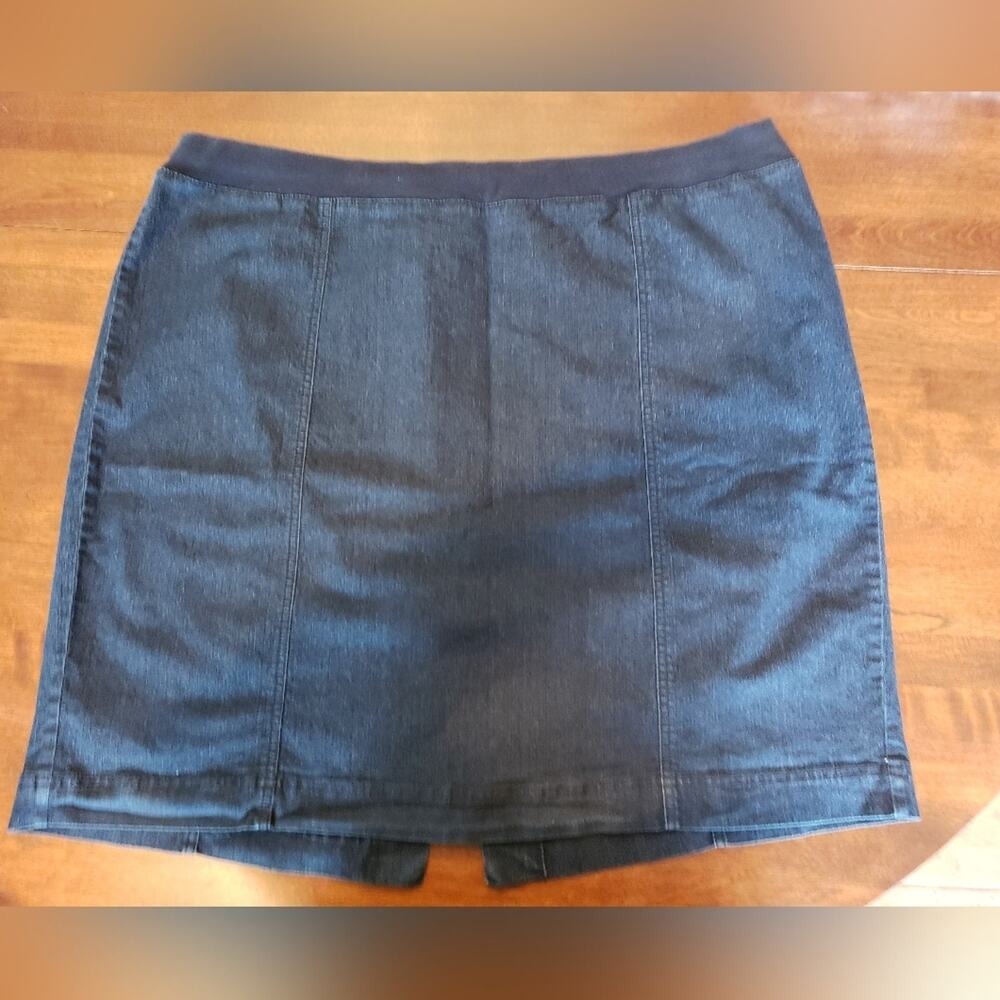 Avenue Jeans Dark Wash Denim Elastic Waist Pencil Skirt Size 24